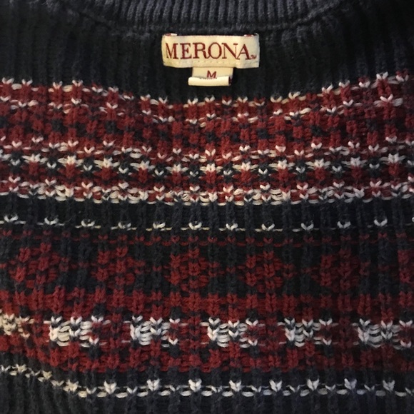 M Merona Xmas Sweater, Stripe - Picture 2 of 3